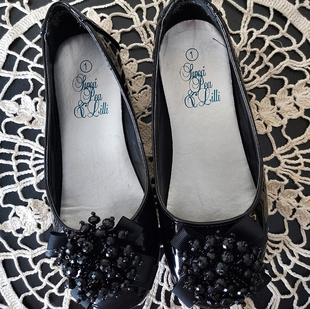 Girls' Size 1 Black Patent Sweet Pea & Lilli Brand Dress Shoes
